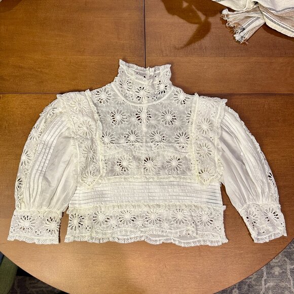 Isabel Marant Blouse & Skirt Set White Floral Eyelet size 34 - Picture 2 of 14